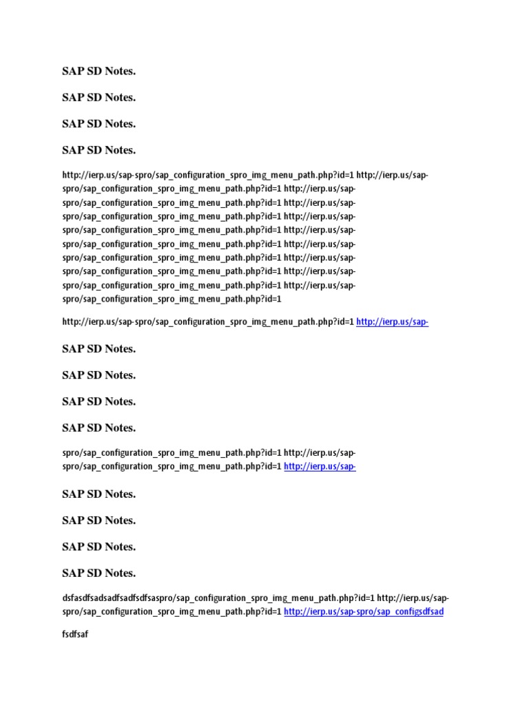 SAP SD Notes Overview | PDF