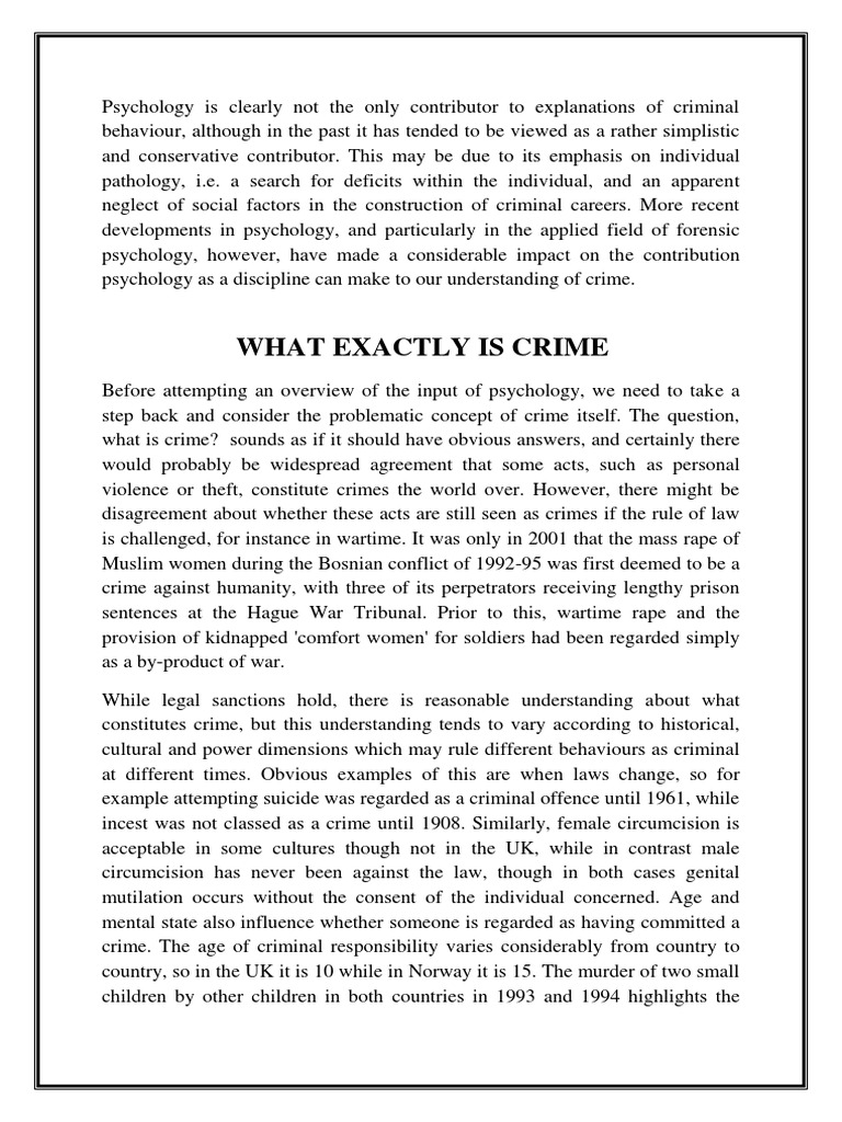 Understanding Criminal Behavior | PDF
