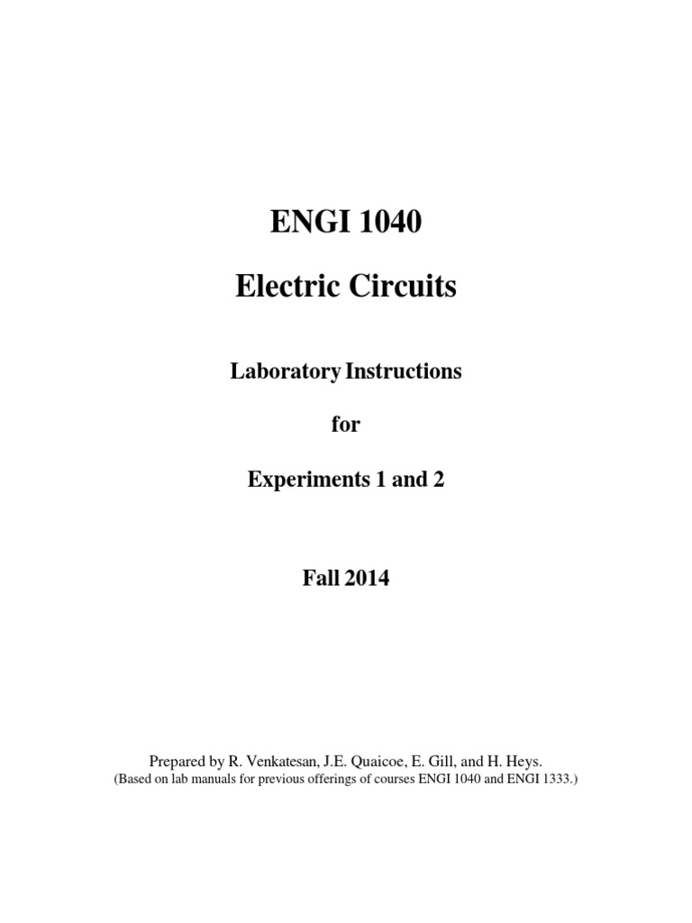 Lab Manual PDF PDF Resistor Electrical Resistance And Conductance