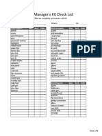 Stage Manager's Kit Check List: Office Supplies Have Need Order Medical Supplies Have Need Order