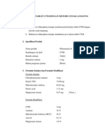 Pembuatan Tablet Ctm Dengan Metode Cetak Langsung PDF