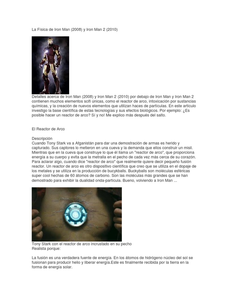 La Ciencia del Reactor de Iron Man | PDF | Reactor nuclear | Placa de ...