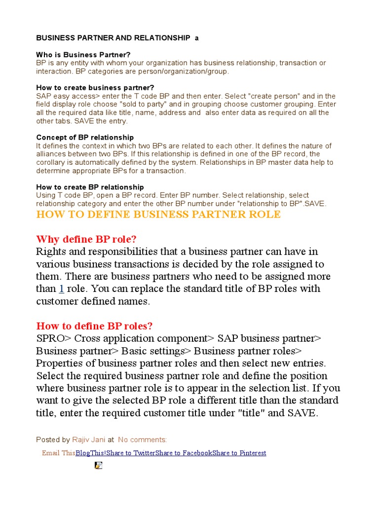 Business Partner Study Guide | PDF | Business