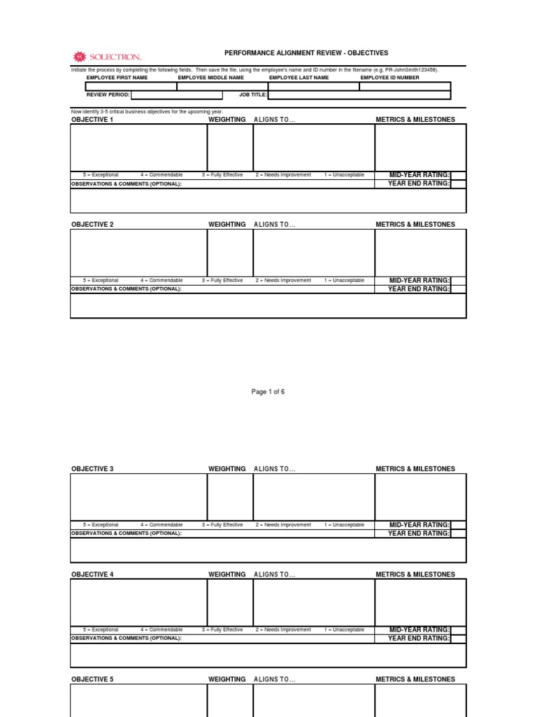 Performance Alignment Review Template | PDF | Employment | Behavioural ...