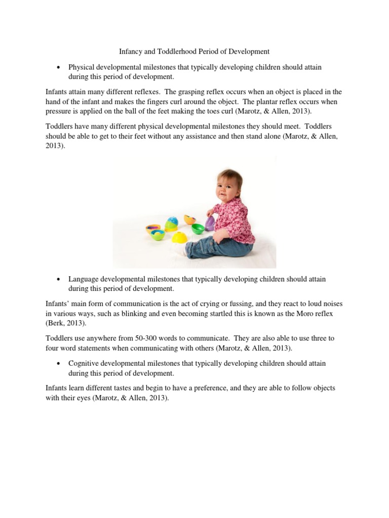 Milestones in Infancy and Toddlerhood | PDF | Toddler | Infants