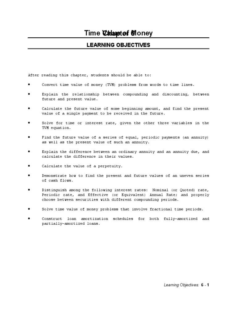 Time Value of Money PDF Time Value Of Money Present Value