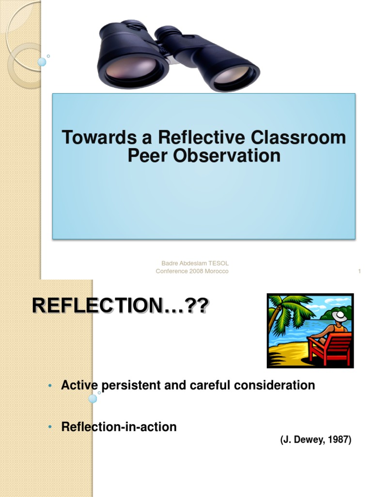 Peer Observation for Reflective Teaching | PDF | Teachers | Educational ...