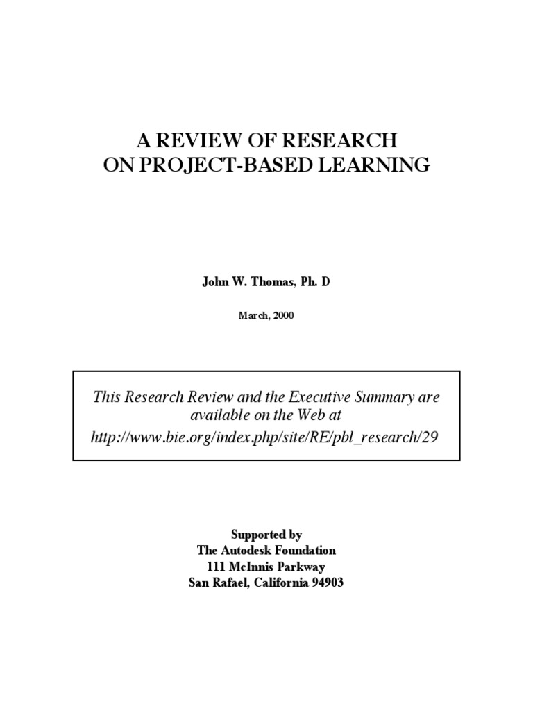 Review of PBL | PDF | Project Based Learning | Learning