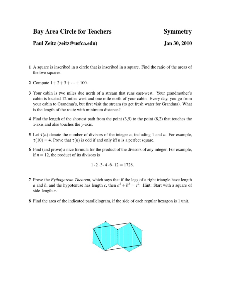 Symmetry and Games 1 10 | PDF | Elementary Mathematics | Elementary ...
