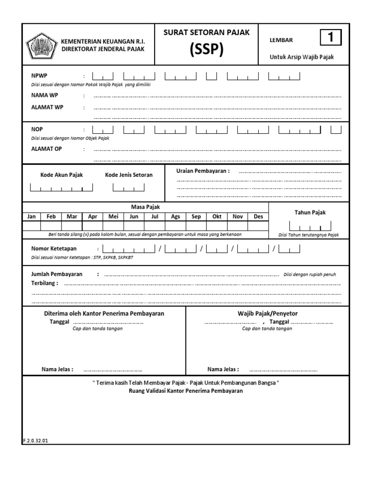 Formulir Surat Setoran Pajak (SSP).xls