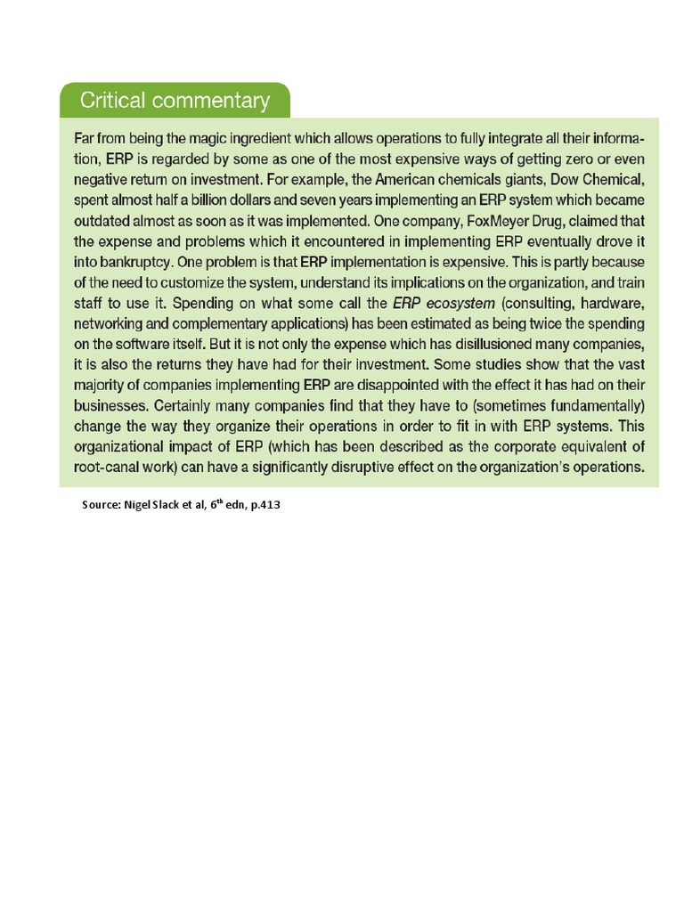 ERP Critical Commentary | PDF