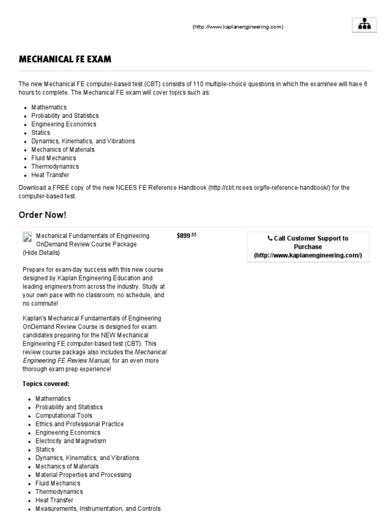 FE Exam Mechanical Engineering Preparation _ Kaplan Engineering