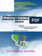 EL PENSAMIENTO ESTRATÉGICO EN LA ELABORACION DISCURSIVA DE LA TESIS DOCTORAL UPEL-IPB 28 MARZO 2014.ppt