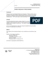 Determination of Glucose in Clinical Samples: Biochrom LTD Certificate No: 890333