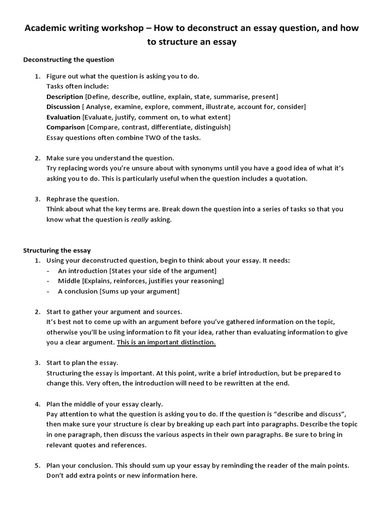 deconstruction essay