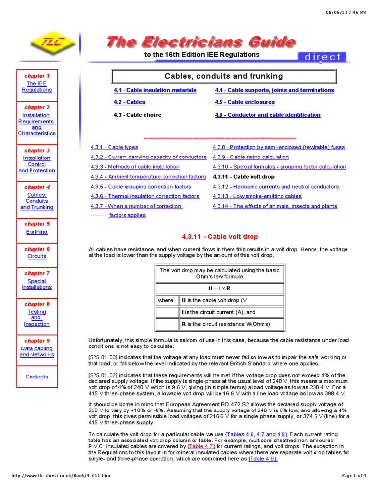 Cables, Conduits and Trunking To The 16th Edition IEE Regulations PDF Electrical Conductor