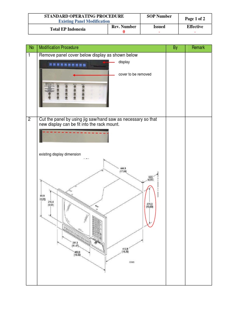 Existing Panel Modification SOP | PDF | Computers | Technology ...