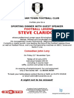 GTFC Sporting Dinner With Steve Claridge!