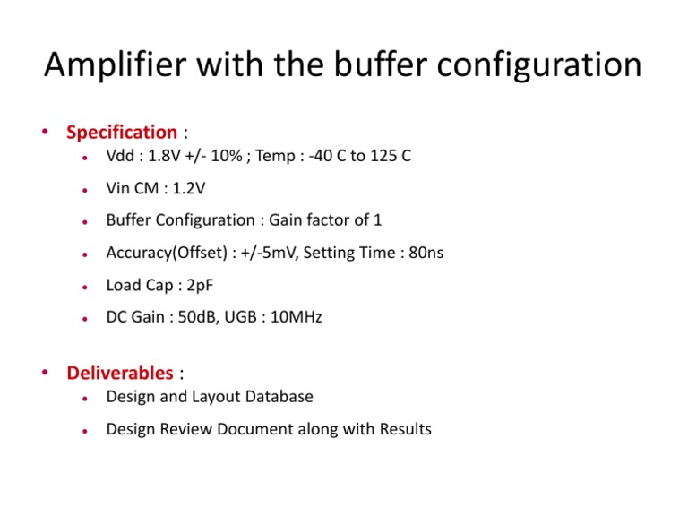 Buffer Amplifier Specifications and Design | PDF | Science & Mathematics