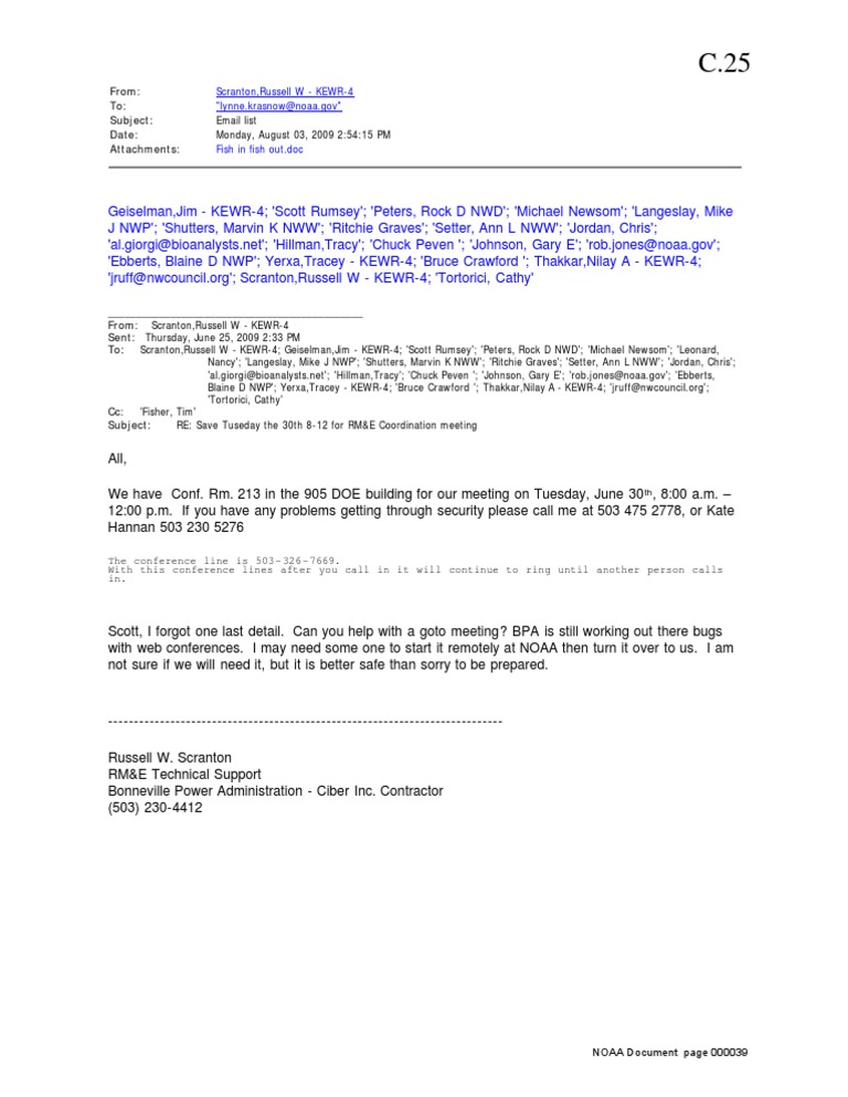 Email Coordination for RM&E Meeting | PDF