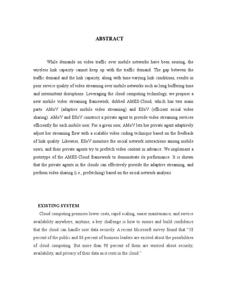 AMES-Cloud A Framework of Adaptive Mobile Video Streaming and Efficient ...