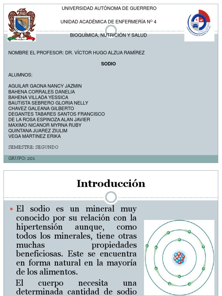 Importancia y efectos del sodio en salud | PDF | Sodio | Alimentos