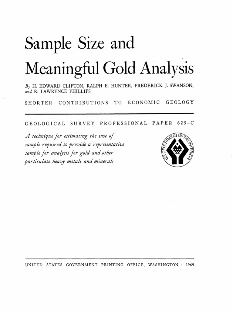 Optimal Sample Size for Gold Analysis | PDF | Confidence Interval ...