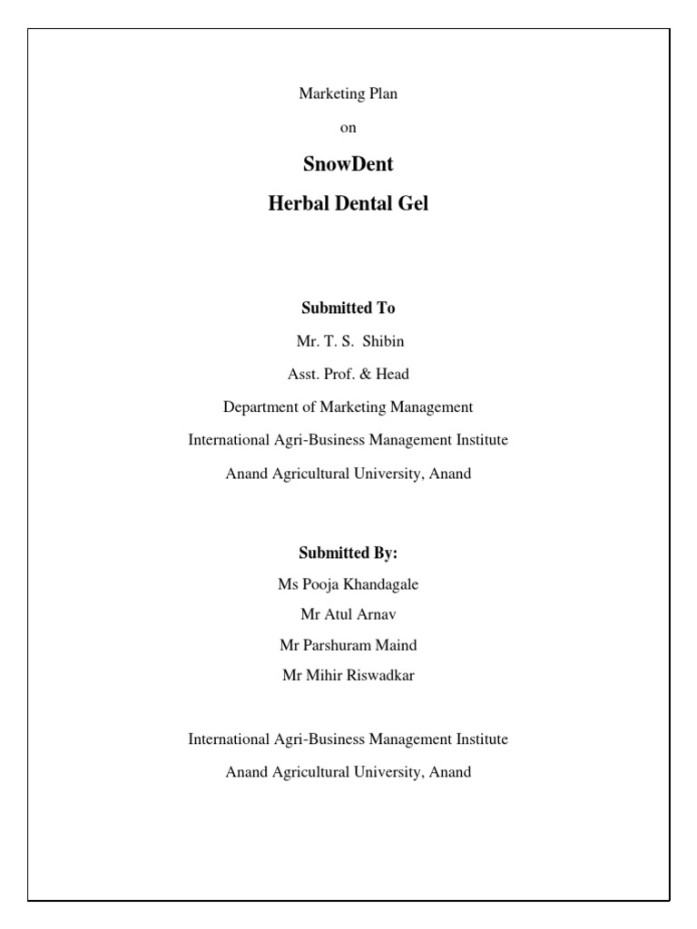 Marketing Plan of Snowdent Toothpaste PDF Advertising Economies