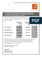 Gtbank q1 2009 Summary