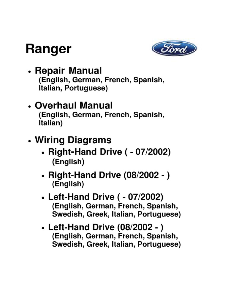 2000 Ford Ranger Repair Manual Free Downloadactivetree