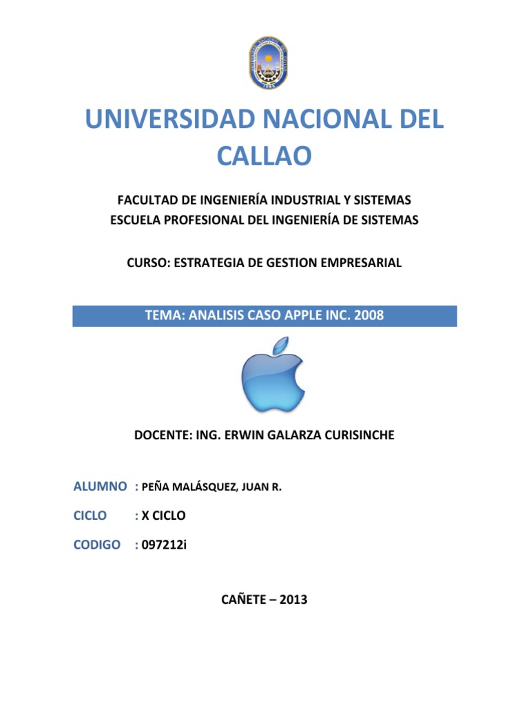 Caso Apple Inc PDF Apple Inc. Competitividad