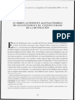 El Orden Alterno en Algunas Teorías de Lo Fantástico y El Cuento Cubano de La Revolución - José Sardiñas PDF