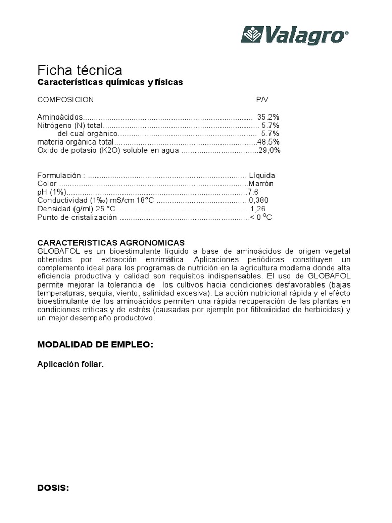 Globafol Pdf Berenjena Agronomía