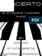 Programa de Mano - Concierto de Piano de Elsa Sáenz Tagarro