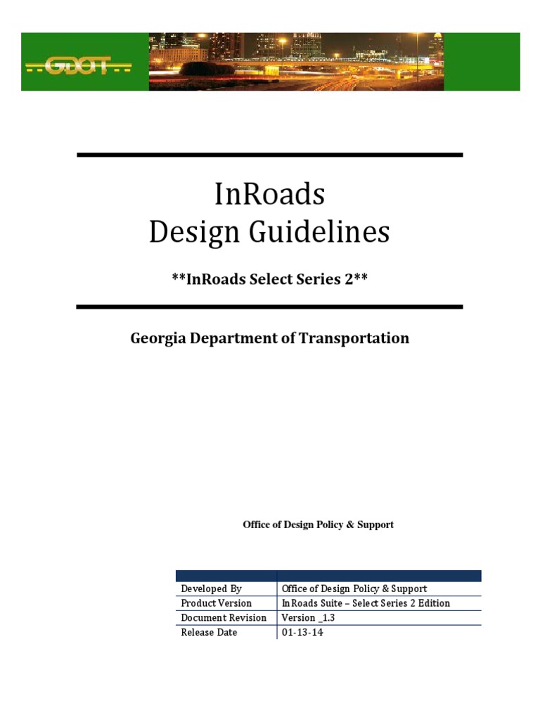 InRoads Design Guidelines for GDOT | PDF | Icon (Computing) | Computer File