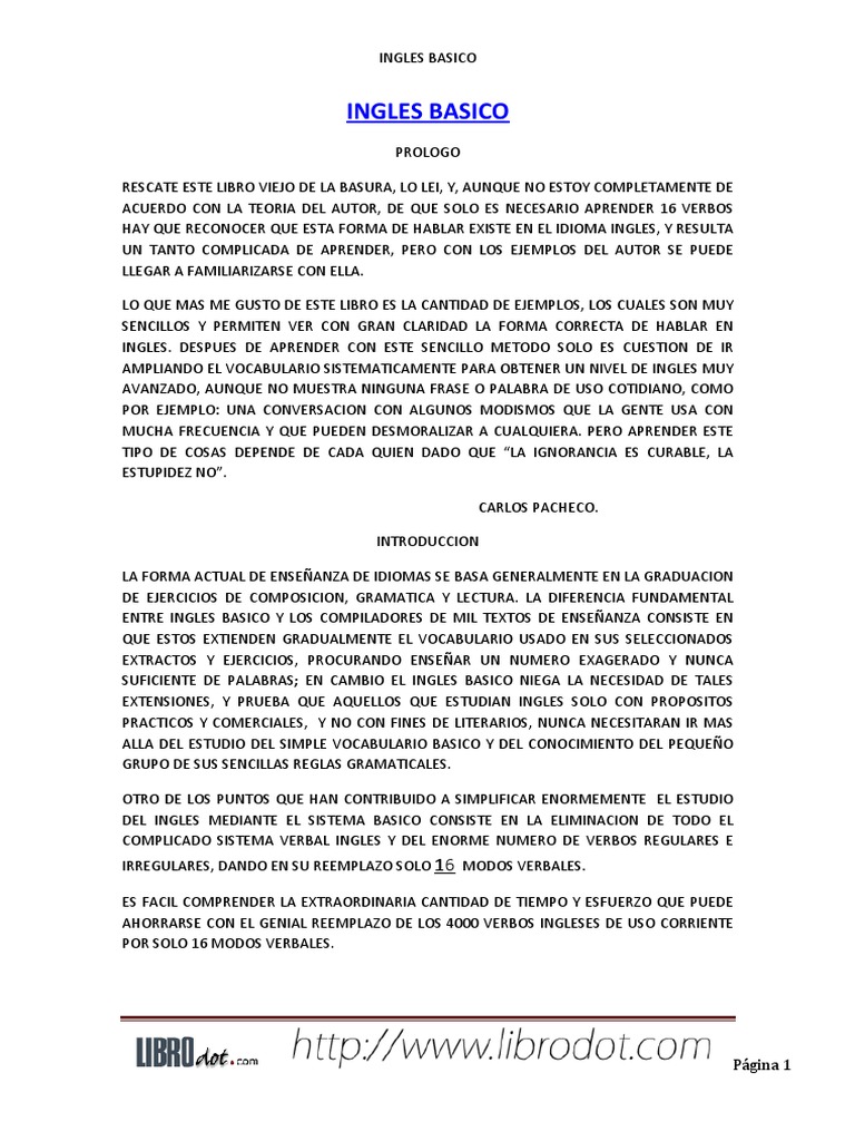 Libro de Inglés Básico en PDF | PDF | Idioma en Inglés | Libros