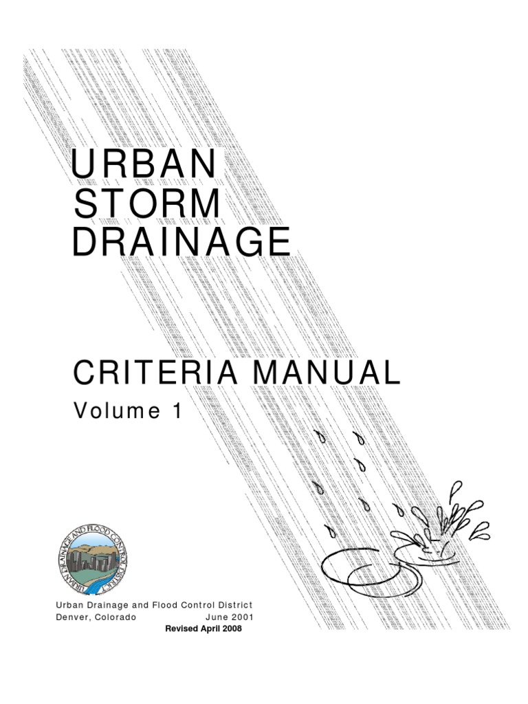 Urban Stormwater Drainage - Criteria Manual - Volume 01 (0USDCM Vols 1 ...