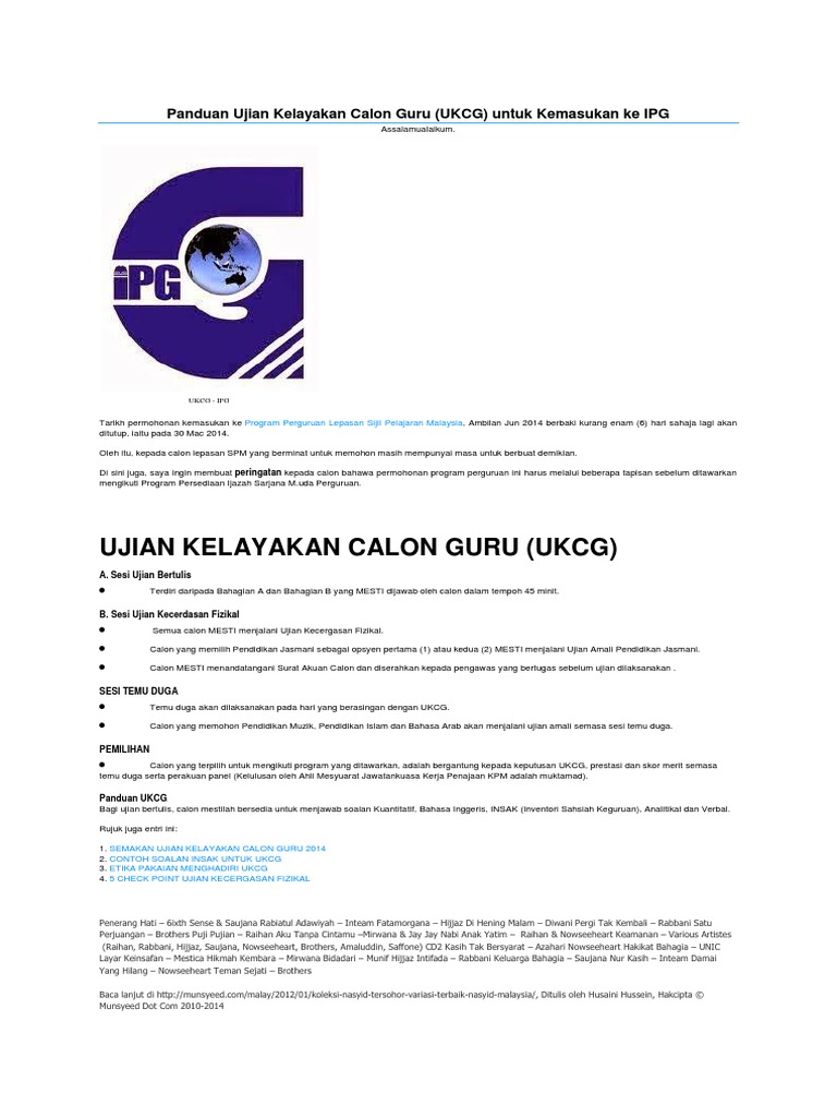 Panduan Ujian Kelayakan Calon Guru Pdf