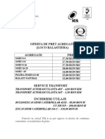 Aniko Trans SRL price list for aggregates and transport services