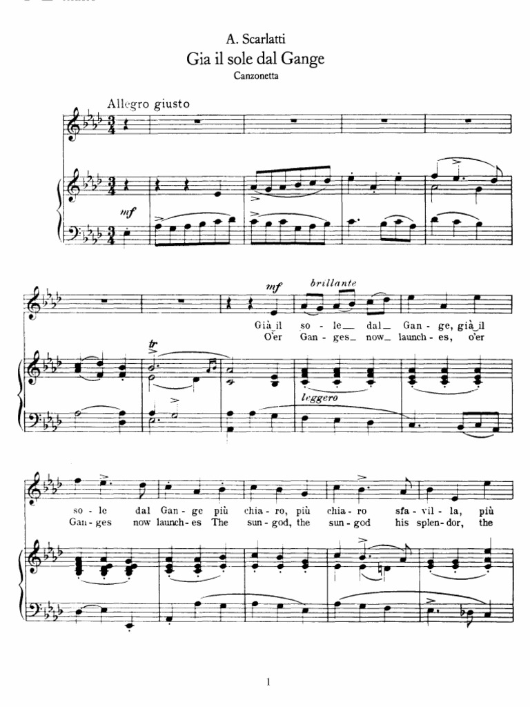 Scarlatti A Gia Il Sole Dal Gange