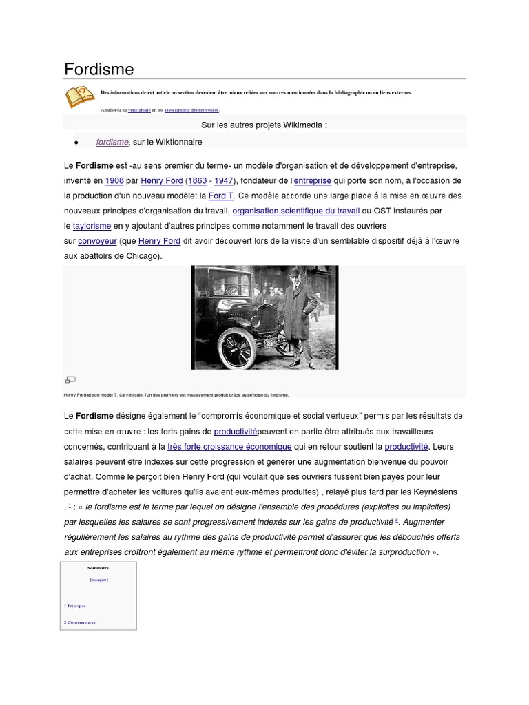 Principes et impacts du fordisme | PDF | Production et fabrication ...