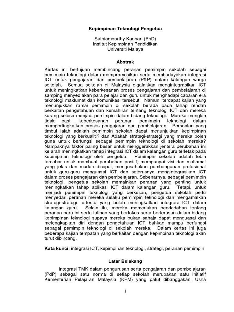 Dr Shatia Kepimpinan Teknologi Pdf