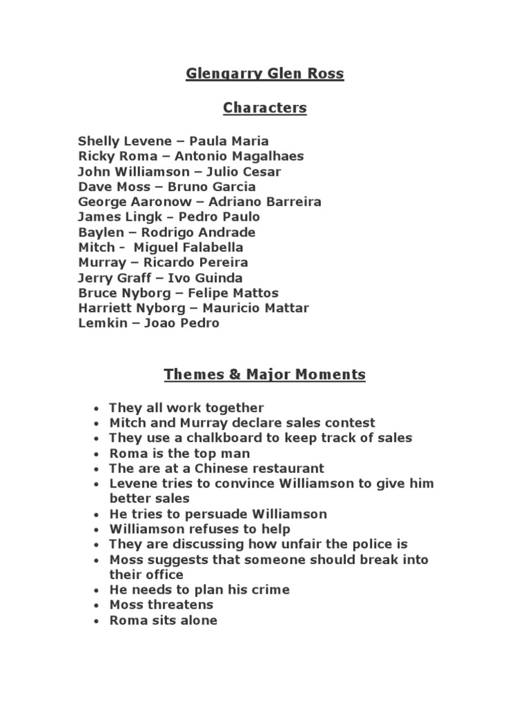 glengarry glen ross script pdf download