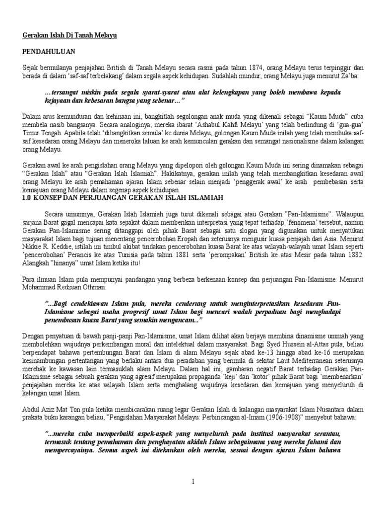 Gerakan Islah: Kebangkitan Melayu Nasional | PDF | Ilmu Sosial