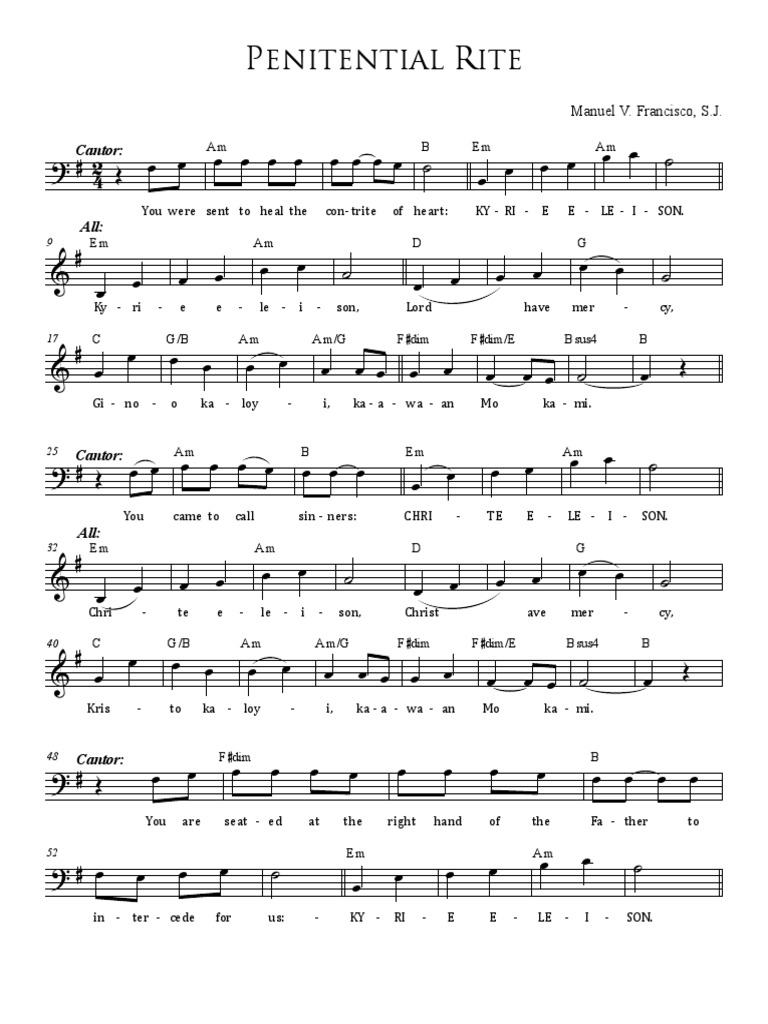 Penitential Rite Melody | PDF