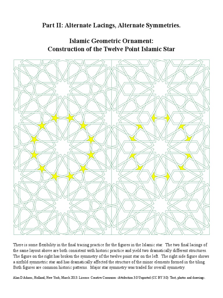 Twelve-Point Islamic Star Construction | PDF