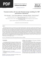 Transient Molten Salt 2 Tank TS Modeling For CSP