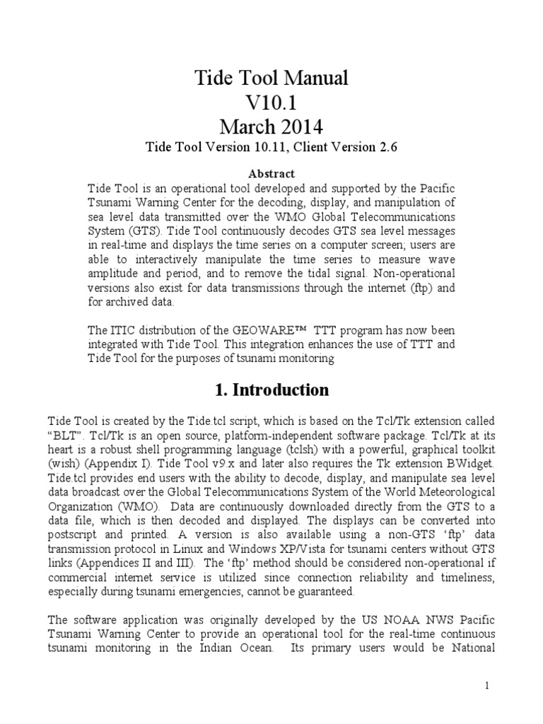 Tide Tool 10.1 Manual V1.0 | PDF | Operating System | Command Line ...