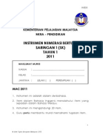 Instrumen Numerasi Bertulis Saringan 1 (SK) Tahun 1