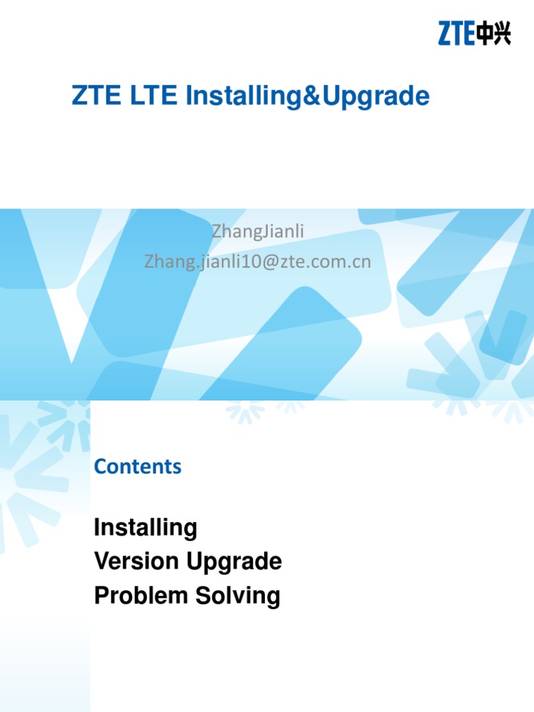 ZTE LTE Installing&Upgrade | PDF